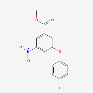 molecular formula C14H10FNO5 B8563353 Methyl 3-(4-fluorophenoxy)-5-nitrobenzoate 