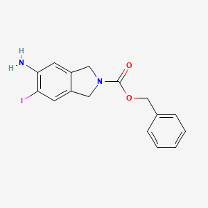 molecular formula C16H15IN2O2 B8563423 benzyl 5-amino-6-iodo-1,3-dihydro-2H-isoindole-2-carboxylate 