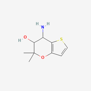 molecular formula C9H13NO2S B8563433 7-Amino-5,5-dimethyl-5H,6H,7H-thieno[3,2-b]pyran-6-ol 