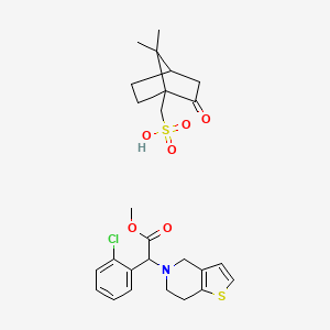 molecular formula C26H32ClNO6S2 B8563496 Methyl (S)-2-(2-Chlorophenyl)-2-(6,7-dihydrothieno[3,2-c]pyridin-5(4H)-yl)acetate [(1R,4S)-7,7-Dimethyl-2-oxobicyclo[2.2.1]heptan-1-yl]methanesulfonate 