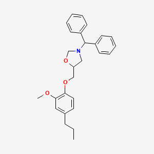 molecular formula C27H31NO3 B8563502 3-(Diphenylmethyl)-5-[(2-methoxy-4-propylphenoxy)methyl]-1,3-oxazolidine CAS No. 63477-47-4
