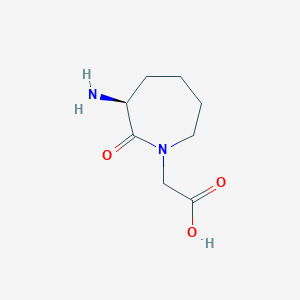 molecular formula C8H14N2O3 B8563521 [(3S)-3-Amino-2-oxoazepan-1-yl]acetic acid CAS No. 77591-09-4