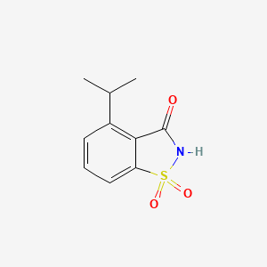 molecular formula C10H11NO3S B8563550 2,3-Dihydro-4-isopropyl-3-oxo-1,2-benzisothiazole 1,1-dioxide 