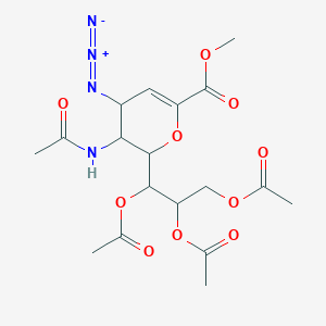 molecular formula C18H24N4O10 B8564118 Zanamivir Azide Triacetate Methyl Ester 
