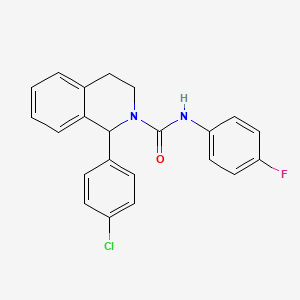 molecular formula C22H18ClFN2O B8564153 1-(4-Chlorophenyl)-N-(4-fluorophenyl)-3,4-dihydroisoquinoline-2(1H)-carboxamide 