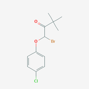 molecular formula C12H14BrClO2 B8564172 1-Bromo-1-(4-chlorophenoxy)-3,3-dimethylbutan-2-one CAS No. 38083-18-0
