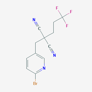 molecular formula C12H9BrF3N3 B8564223 [(6-Bromopyridin-3-yl)methyl](3,3,3-trifluoropropyl)propanedinitrile CAS No. 647839-45-0