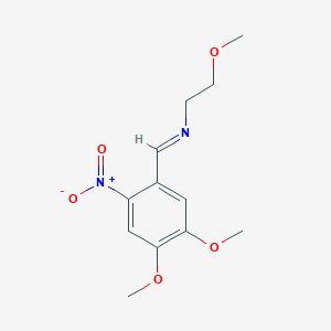 (E)-1-(4,5-Dimethoxy-2-nitrophenyl)-N-(2-methoxyethyl)methanimine