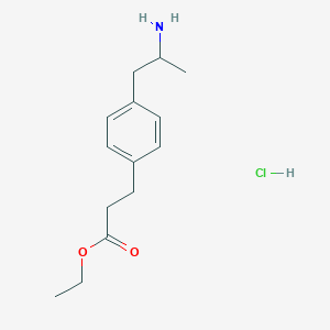 molecular formula C14H22ClNO2 B8564417 Ethyl beta-[4-(2-aminopropyl)-phenyl]-propionate hydrochloride CAS No. 61630-02-2