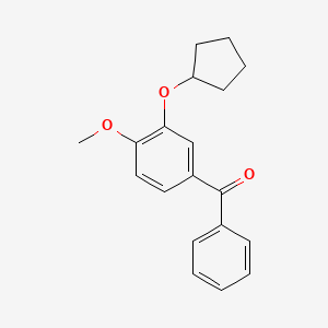molecular formula C19H20O3 B8564457 (3-Cyclopentyloxy-4-methoxy-phenyl)-phenyl-methanone CAS No. 162543-72-8