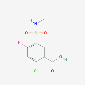 molecular formula C8H7ClFNO4S B8564481 2-Chloro-4-fluoro-5-[(methylamino)sulfonyl]benzoic acid 
