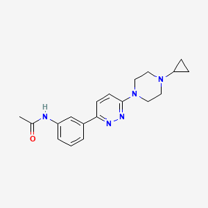 molecular formula C19H23N5O B8564482 N-{3-[6-(4-Cyclopropylpiperazin-1-yl)pyridazin-3-yl]phenyl}acetamide CAS No. 919495-44-6