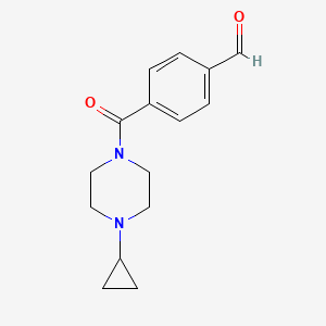 molecular formula C15H18N2O2 B8564507 4-(4-Cyclopropyl-piperazine-1-carbonyl)-benzaldehyde 