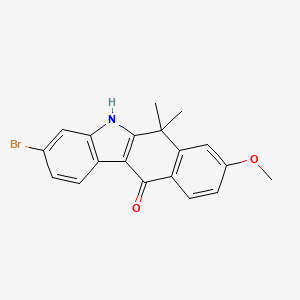 molecular formula C19H16BrNO2 B8564510 3-Bromo-8-methoxy-6,6-dimethyl-5,6-dihydrobenzo[b]carbazol-11-one 