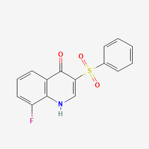 molecular formula C15H10FNO3S B8564596 4-Hydroxy-3-phenylsulfonyl-8-fluoroquinoline 