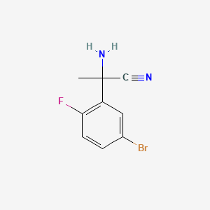 molecular formula C9H8BrFN2 B8564749 Rac-2-amino-2-(5-bromo-2-fluoro-phenyl)-propionitrile 