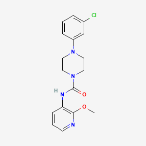 molecular formula C17H19ClN4O2 B8564787 1-[(2-Methoxypyridin-3-yl)aminocarbonyl]-4-(3-chlorophenyl)piperazine 