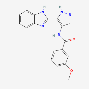 N-[3-(2H-Benzimidazol-2-ylidene)-2,3-dihydro-1H-pyrazol-4-yl]-3-methoxybenzamide