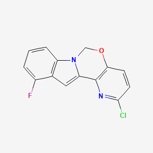 molecular formula C14H8ClFN2O B8565055 4-chloro-15-fluoro-8-oxa-3,10-diazatetracyclo[8.7.0.02,7.011,16]heptadeca-1(17),2(7),3,5,11(16),12,14-heptaene 