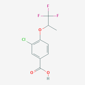 molecular formula C10H8ClF3O3 B8565111 Benzoic acid, 3-chloro-4-(2,2,2-trifluoro-1-methylethoxy)- 