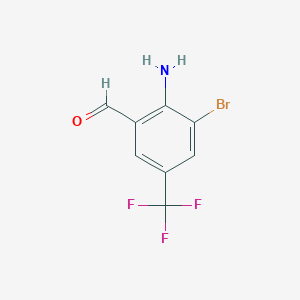 molecular formula C8H5BrF3NO B8565627 2-Amino-3-bromo-5-(trifluoromethyl)benzaldehyde 