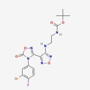 molecular formula C17H18BrFN6O5 B8565650 tert-Butyl 2-(4-(4-(3-bromo-4-fluorophenyl)-5-oxo-4,5-dihydro-1,2,4-oxadiazol-3-yl)-1,2,5-oxadiazol-3-ylamino)ethylcarbamate CAS No. 1204669-68-0