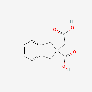 molecular formula C12H12O4 B8565665 2-(Carboxymethyl)indane-2-carboxylic acid 