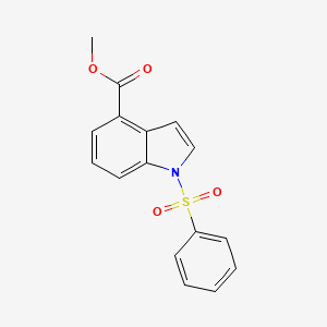 molecular formula C16H13NO4S B8565758 Methyl 1-(benzenesulfonyl)indole-4-carboxylate 