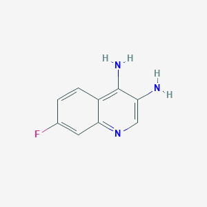 molecular formula C9H8FN3 B8565940 7-fluoroquinoline-3,4-diamine 
