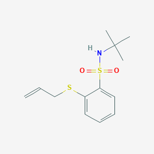 molecular formula C13H19NO2S2 B8566325 N-tert-Butyl-2-[(prop-2-en-1-yl)sulfanyl]benzene-1-sulfonamide CAS No. 112361-87-2