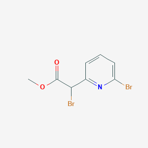 molecular formula C8H7Br2NO2 B8566356 methyl 2-bromo-2-(6-bromopyridin-2-yl)acetate 