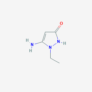 molecular formula C5H9N3O B8566635 5-Amino-1-ethyl-1,2-dihydropyrazol-3-one 