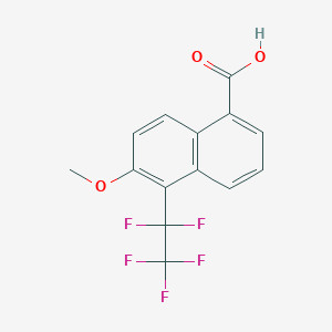 molecular formula C14H9F5O3 B8566688 6-Methoxy-5-(pentafluoroethyl)naphthalene-1-carboxylic acid CAS No. 103654-81-5