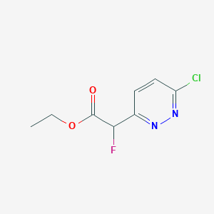 molecular formula C8H8ClFN2O2 B8566823 Ethyl 2-(6-chloropyridazin-3-yl)-2-fluoroacetate 