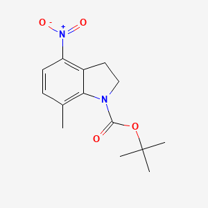 1h-Indole-1-carboxylic acid,2,3-dihydro-7-methyl-4-nitro-,1,1-dimethylethyl ester