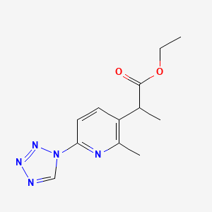 molecular formula C12H15N5O2 B8567076 ethyl 2-[2-methyl-6-(tetrazol-1-yl)pyridin-3-yl]propanoate 
