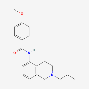 molecular formula C20H24N2O2 B8567083 Benzamide, 4-methoxy-N-(1,2,3,4-tetrahydro-2-propylisoquinolin-5-yl)- CAS No. 37481-46-2