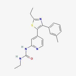 molecular formula C20H22N4OS B8567129 N-Ethyl-N'-[4-[2-ethyl-4-(3-methylphenyl)-1,3-thiazol-5-YL]-2-pyridyl]urea CAS No. 365431-05-6