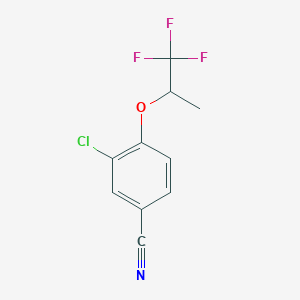 molecular formula C10H7ClF3NO B8567239 Benzonitrile, 3-chloro-4-(2,2,2-trifluoro-1-methylethoxy)- 