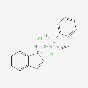 molecular formula C18H14Cl2Zr B8567515 1H-inden-1-ide;zirconium(4+);dichloride 