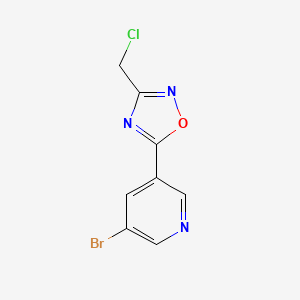 molecular formula C8H5BrClN3O B8567604 3-Bromo-5-[3-(chloromethyl)-1,2,4-oxadiazol-5-YL]pyridine 