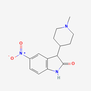 molecular formula C14H17N3O3 B8567907 3-(1-Methylpiperidin-4-yl)-5-nitroindolin-2-one 