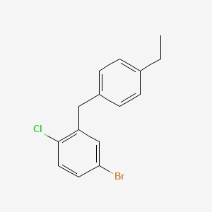 molecular formula C15H14BrCl B8567938 2-(4-Ethylbenzyl)-4-bromo-1-chlorobenzene 