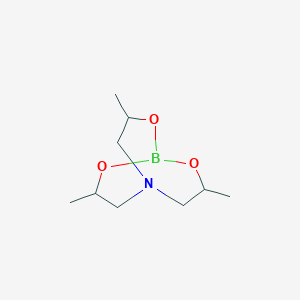 molecular formula C9H18BNO3 B085680 3,7,10-Trimethyl-2,8,9-trioxa-5-aza-1-borabicyclo[3.3.3]undecane CAS No. 101-00-8