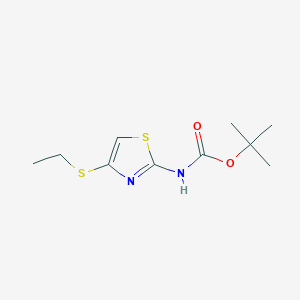 molecular formula C10H16N2O2S2 B8568121 tert-butyl N-(4-ethylsulfanyl-1,3-thiazol-2-yl)carbamate 