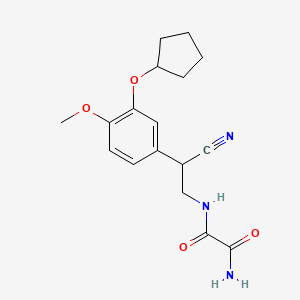 molecular formula C17H21N3O4 B8568198 N~1~-{2-Cyano-2-[3-(cyclopentyloxy)-4-methoxyphenyl]ethyl}ethanediamide CAS No. 141332-98-1