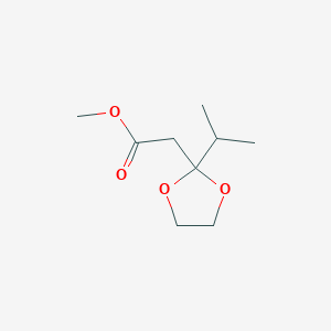 molecular formula C9H16O4 B8568341 methyl 2-(2-propan-2-yl-1,3-dioxolan-2-yl)acetate 