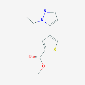 molecular formula C11H12N2O2S B8568353 methyl 4-(2-ethylpyrazol-3-yl)thiophene-2-carboxylate 
