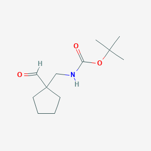 molecular formula C12H21NO3 B8568667 tert-butyl N-[(1-formylcyclopentyl)methyl]carbamate 