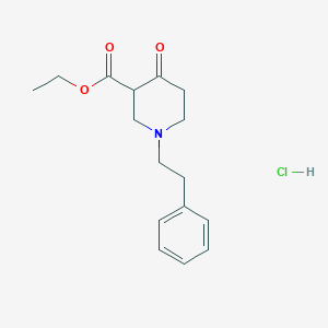 molecular formula C16H22ClNO3 B085688 盐酸 4-氧代-1-苯乙基哌啶-3-羧酸乙酯 CAS No. 1033-93-8
